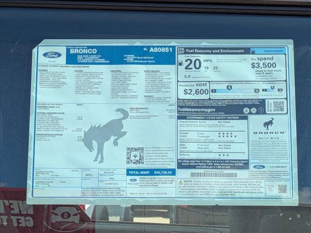 new 2025 Ford Bronco car, priced at $39,220