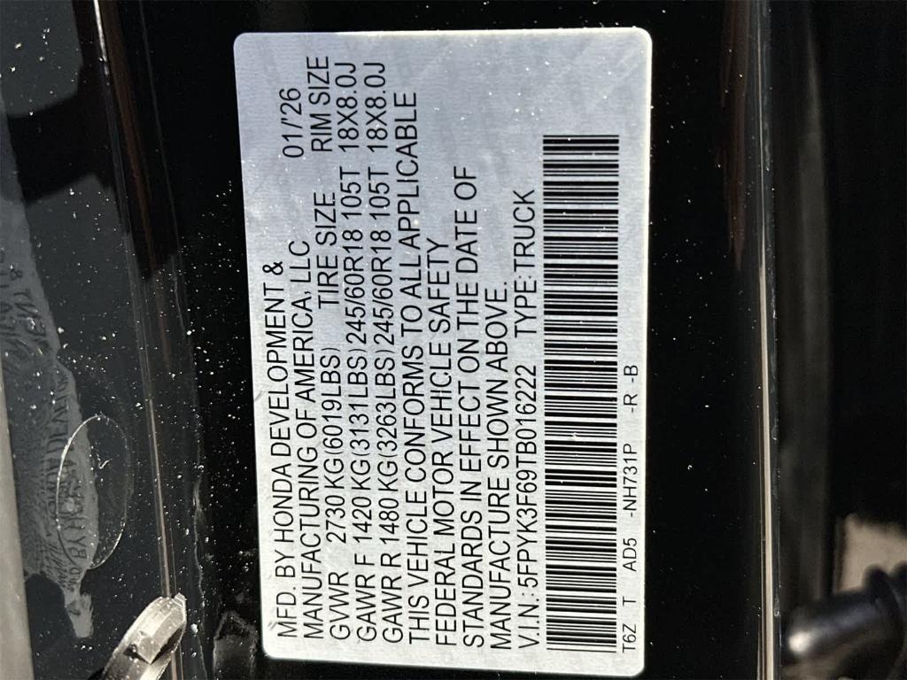 new 2026 Honda Ridgeline car, priced at $43,627