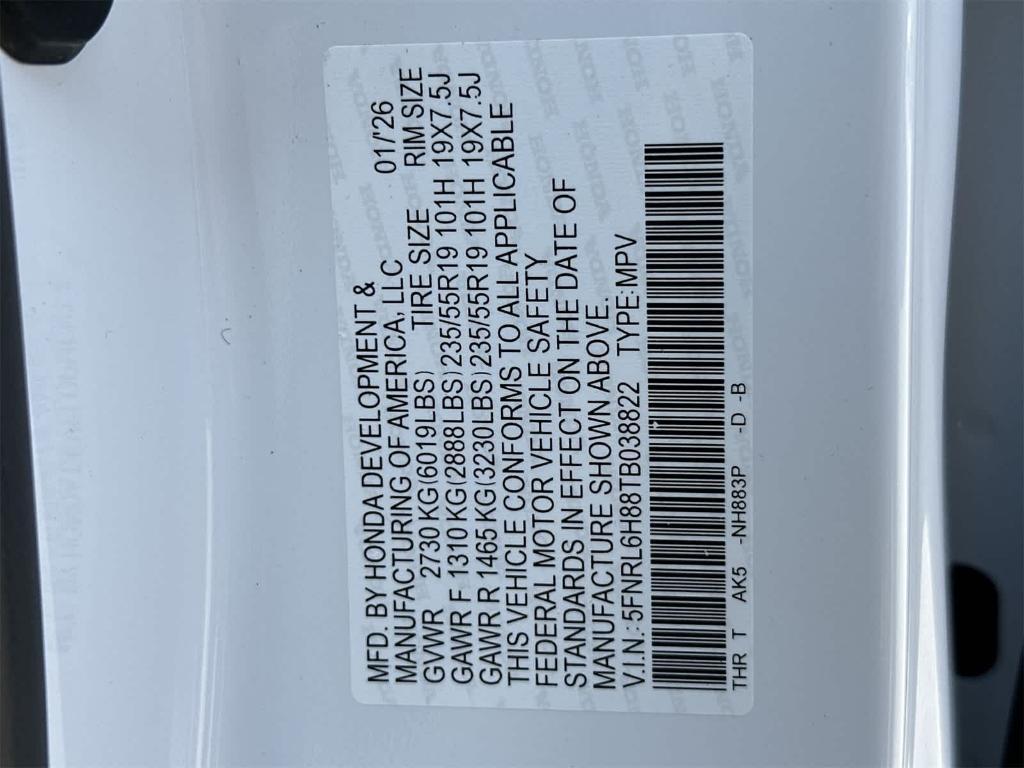 new 2026 Honda Odyssey car, priced at $46,535