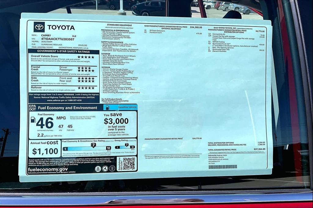 new 2026 Toyota Camry car, priced at $35,263