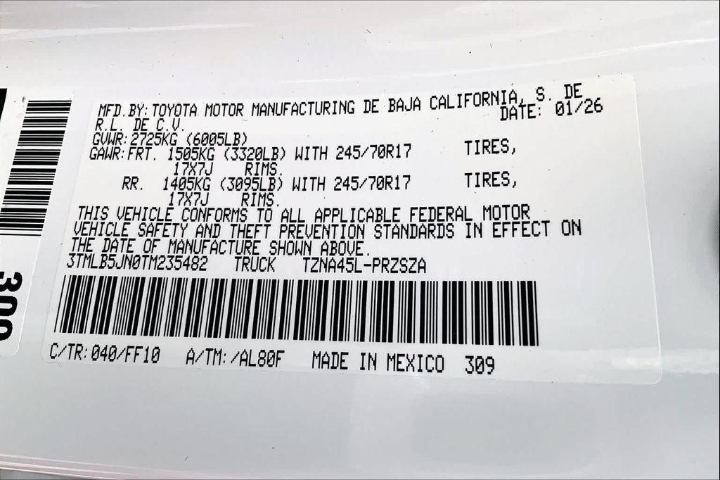 new 2026 Toyota Tacoma car, priced at $41,598