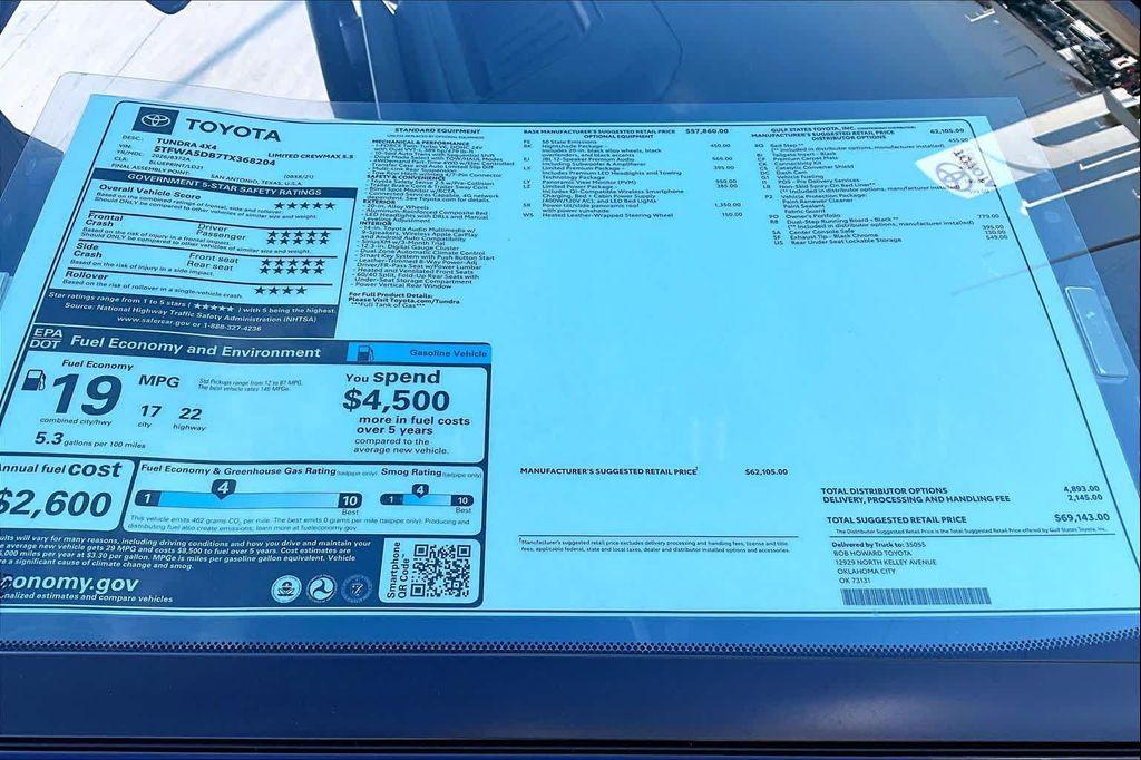 new 2026 Toyota Tundra car, priced at $62,113