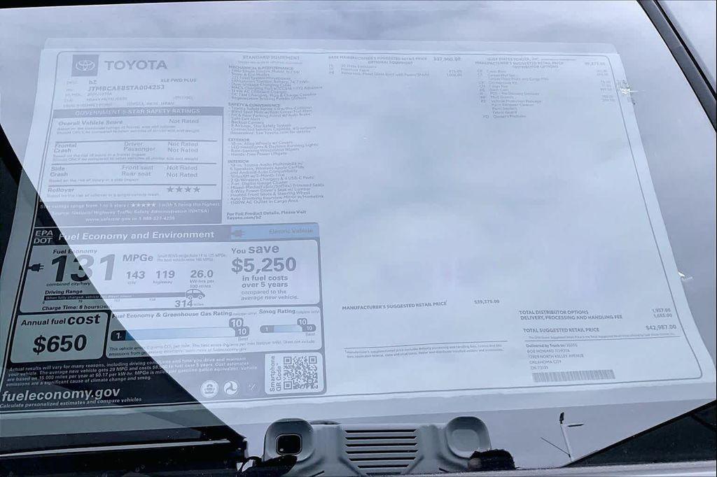 new 2026 Toyota bZ car, priced at $36,860