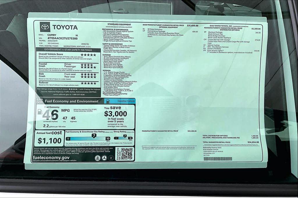 new 2026 Toyota Camry car, priced at $32,735