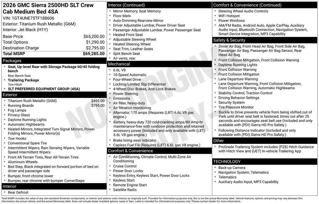 new 2026 GMC Sierra 2500 car, priced at $68,085