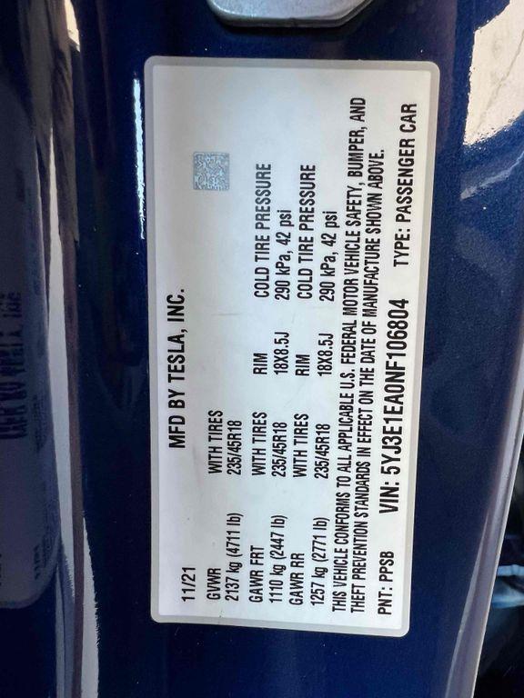 used 2022 Tesla Model 3 car, priced at $18,990