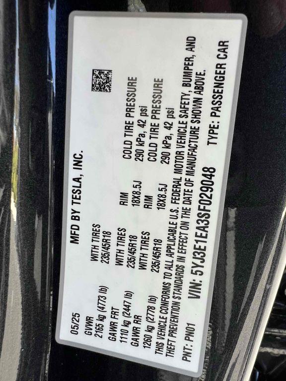 used 2025 Tesla Model 3 car, priced at $35,990
