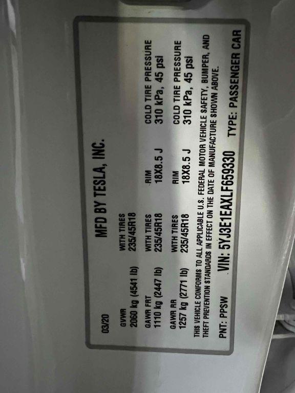 used 2020 Tesla Model 3 car, priced at $18,990