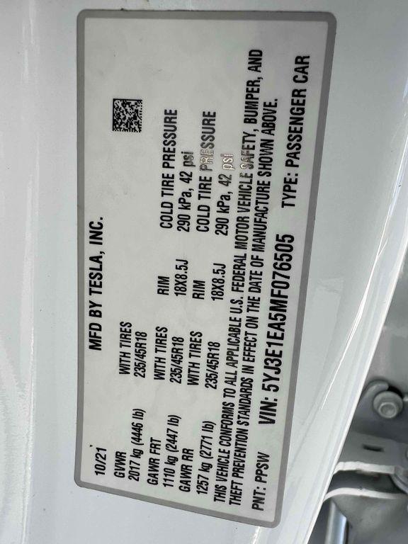 used 2021 Tesla Model 3 car, priced at $20,500