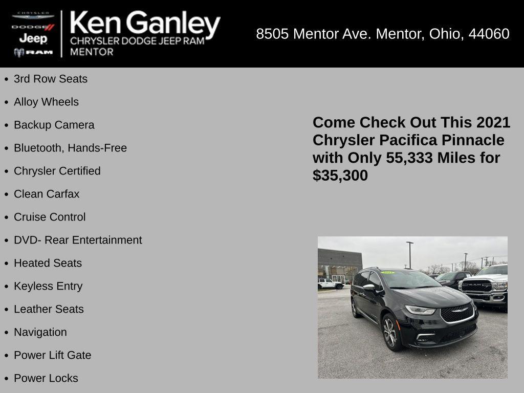 used 2021 Chrysler Pacifica car, priced at $35,300