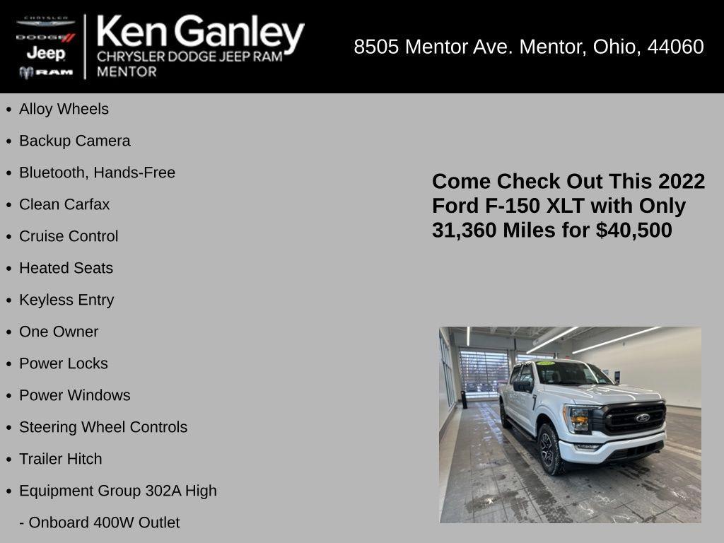used 2022 Ford F-150 car, priced at $40,500