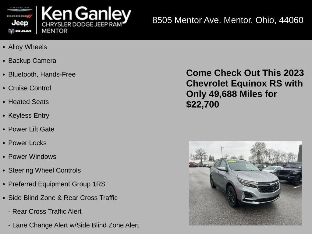 used 2023 Chevrolet Equinox car, priced at $22,700