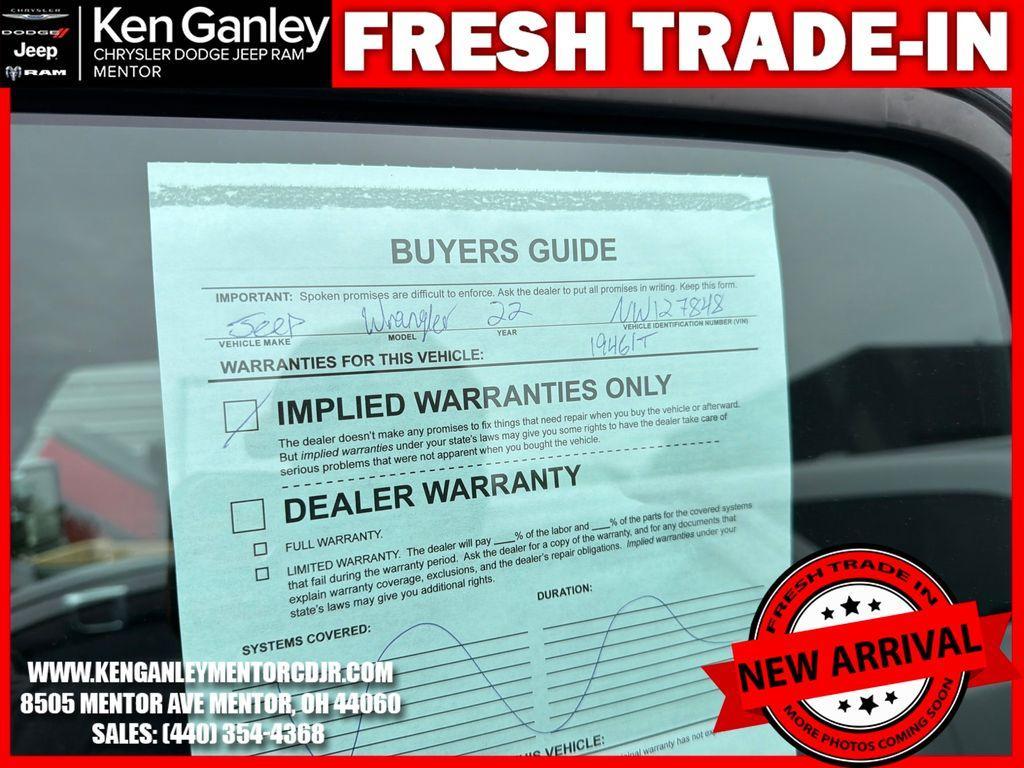 used 2022 Jeep Wrangler Unlimited 4xe car, priced at $31,173