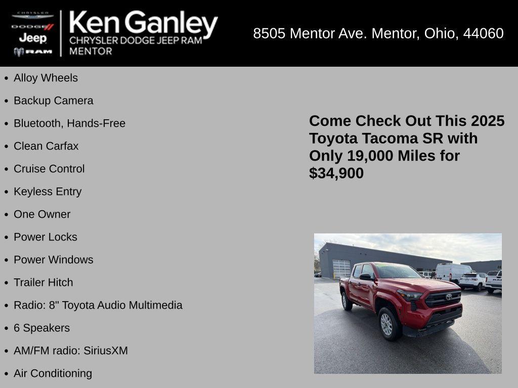 used 2025 Toyota Tacoma car, priced at $35,348