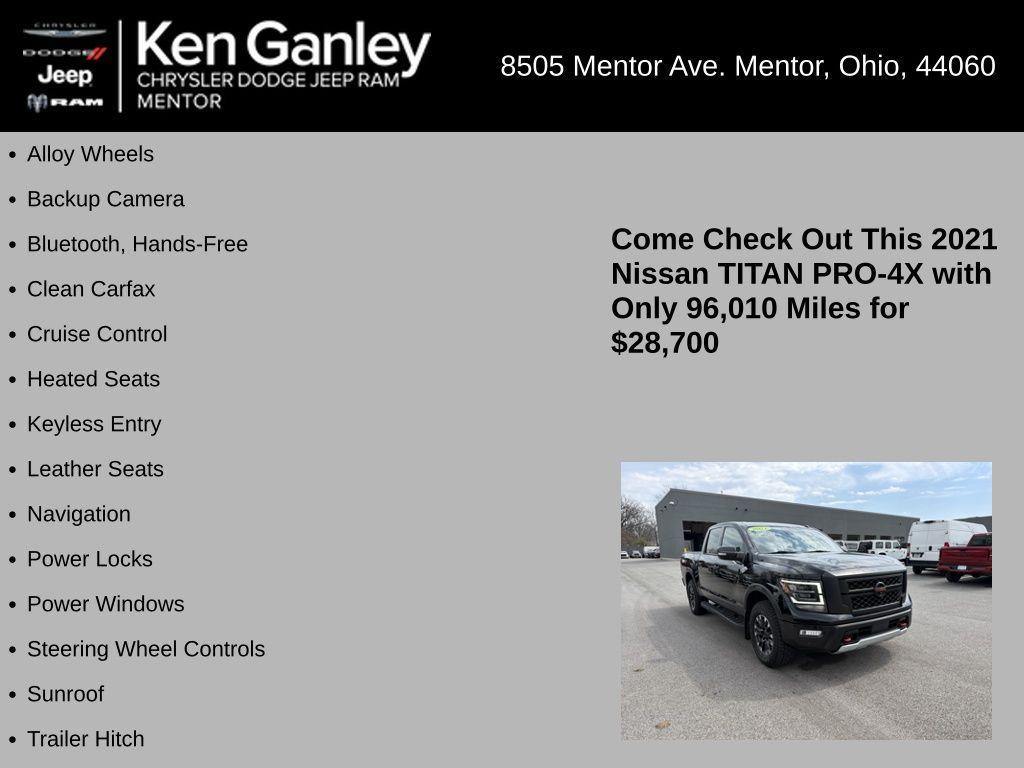 used 2021 Nissan Titan car, priced at $28,700
