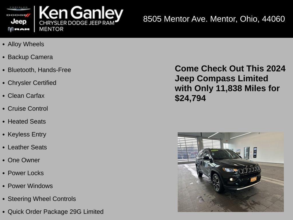 used 2024 Jeep Compass car, priced at $24,794