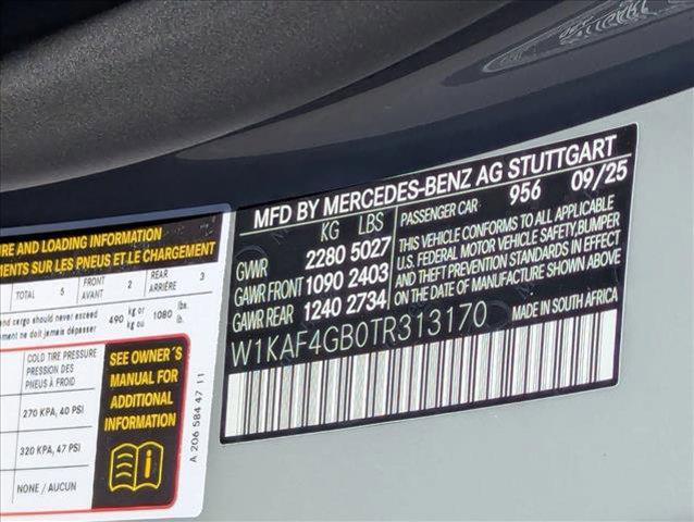 new 2026 Mercedes-Benz C-Class car, priced at $58,355