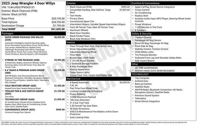 used 2023 Jeep Wrangler car, priced at $25,729