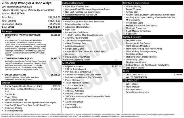 new 2025 Jeep Wrangler car, priced at $45,865