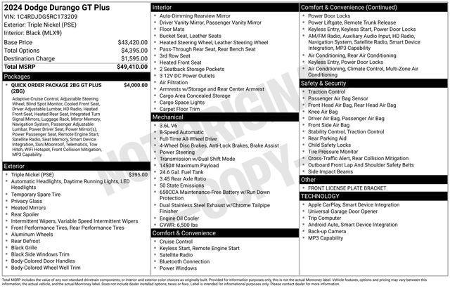 used 2024 Dodge Durango car, priced at $30,995