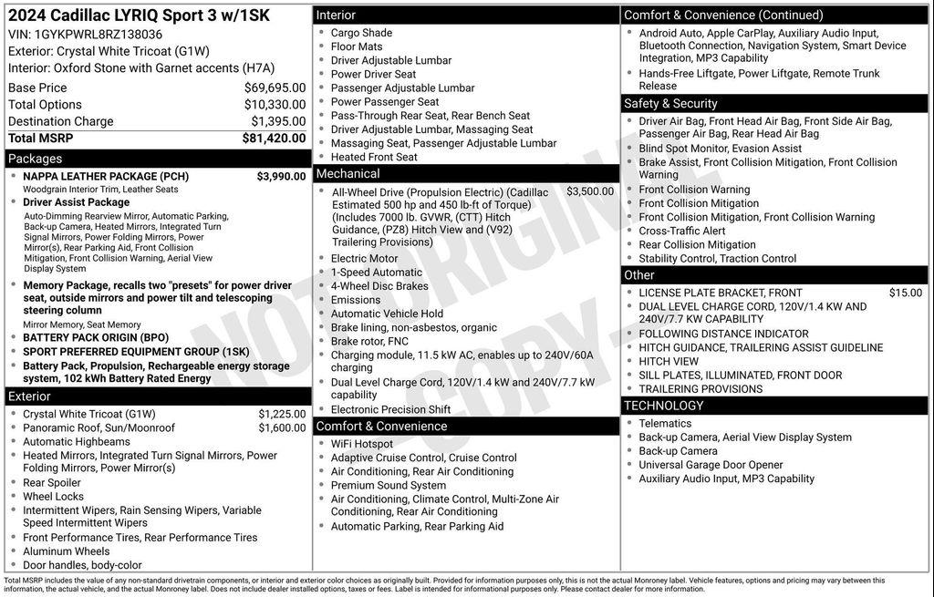 used 2024 Cadillac LYRIQ car, priced at $48,001