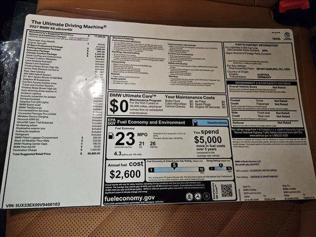 new 2027 BMW X6 car, priced at $89,105