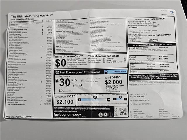new 2026 BMW M440 car, priced at $72,485