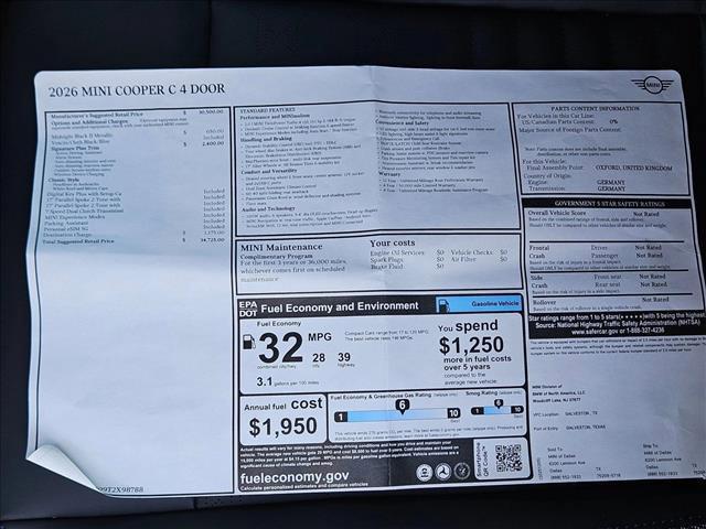 new 2026 MINI Hardtop car, priced at $34,725