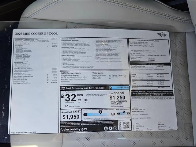 new 2026 MINI Hardtop car, priced at $39,440