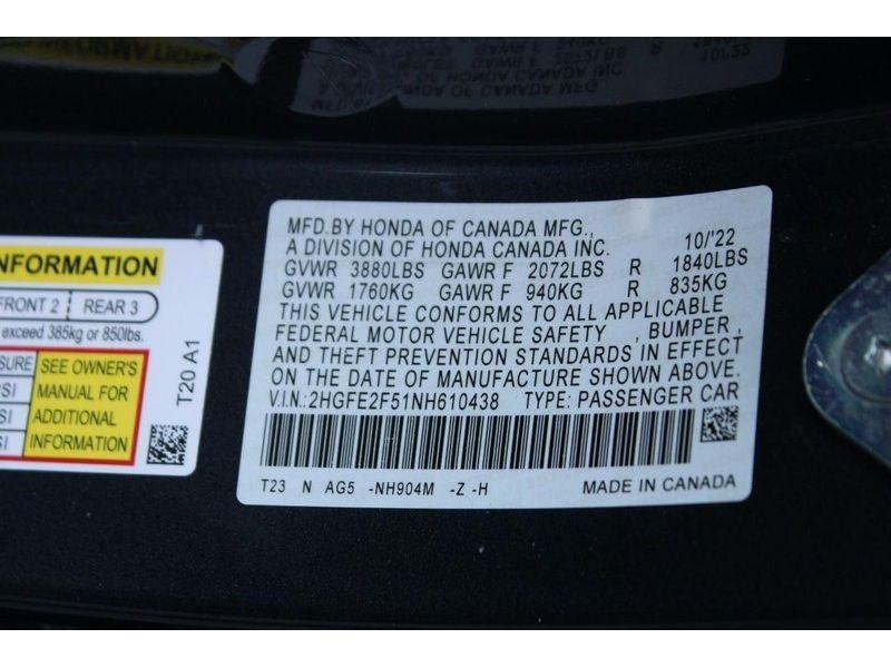 used 2022 Honda Civic car, priced at $22,977