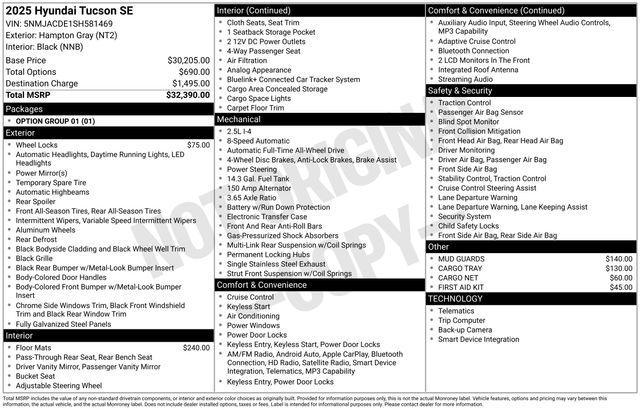 used 2025 Hyundai Tucson car, priced at $25,800