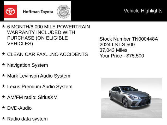 used 2024 Lexus LS 500 car, priced at $75,500