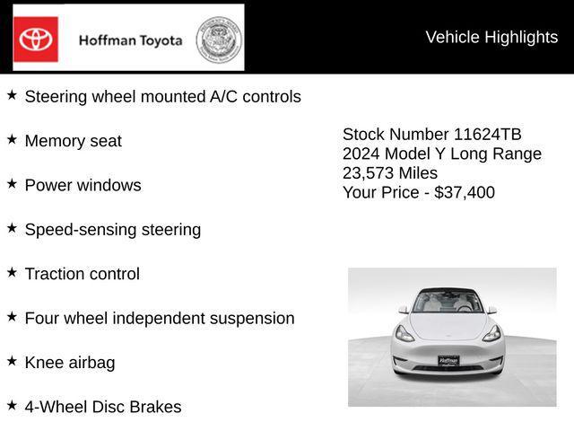 used 2024 Tesla Model Y car, priced at $37,400