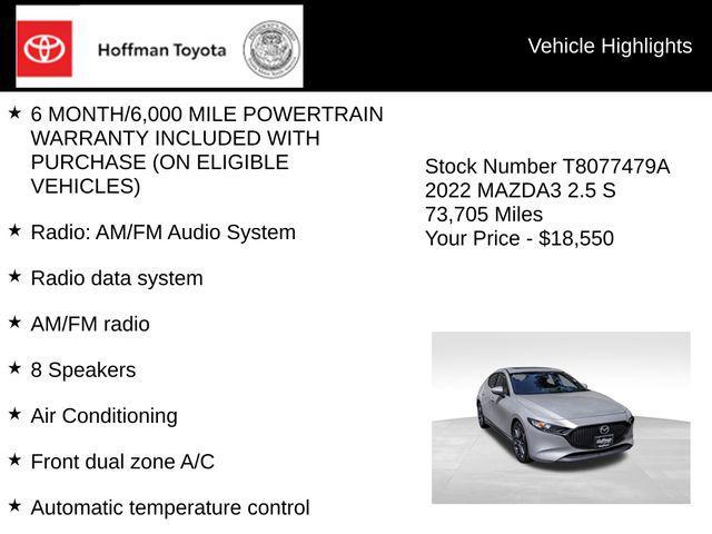 used 2022 Mazda Mazda3 car, priced at $18,500