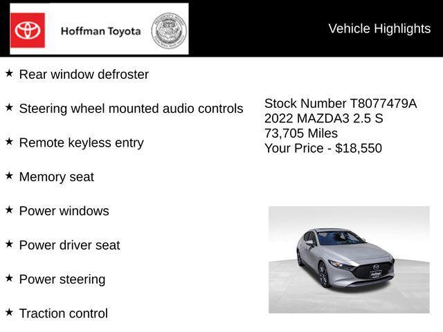 used 2022 Mazda Mazda3 car, priced at $18,500