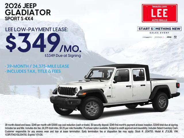 new 2026 Jeep Gladiator car, priced at $40,206