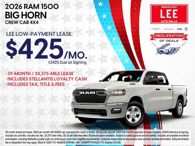 new 2026 Ram 1500 car, priced at $75,844