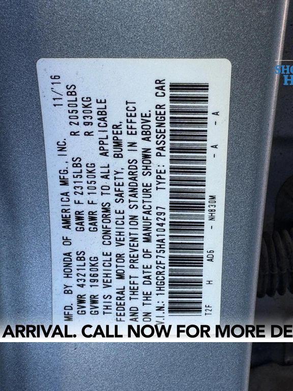 used 2017 Honda Accord car, priced at $18,500