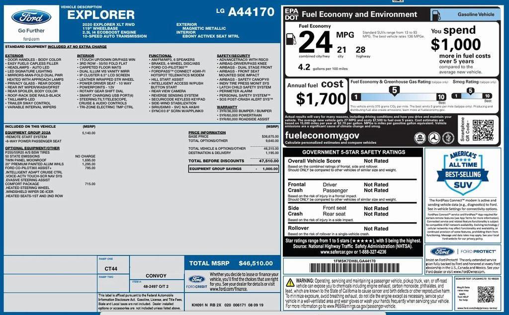 used 2020 Ford Explorer car, priced at $16,809