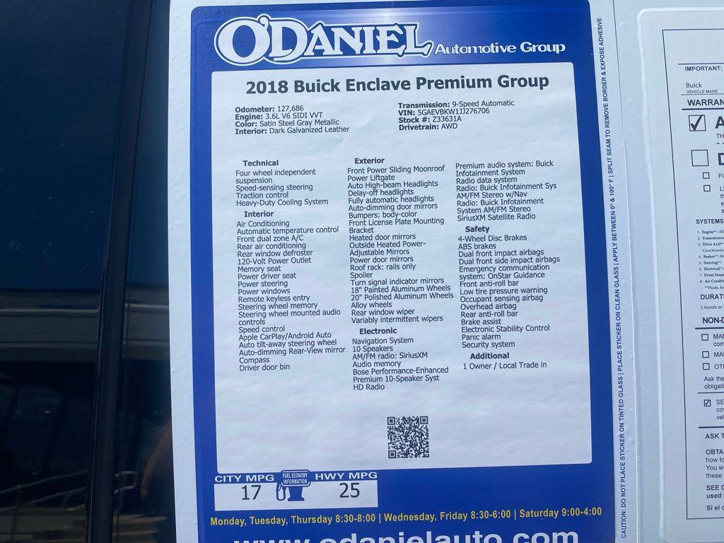used 2018 Buick Enclave car, priced at $15,916
