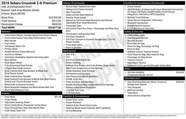 used 2016 Subaru Crosstrek car, priced at $13,541