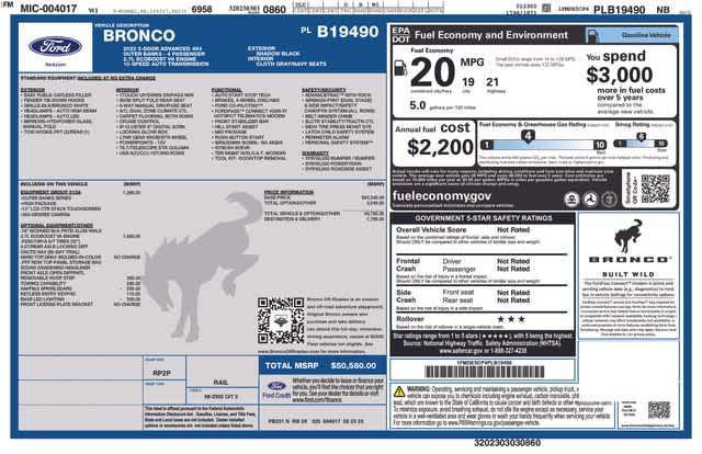 used 2023 Ford Bronco car, priced at $38,998