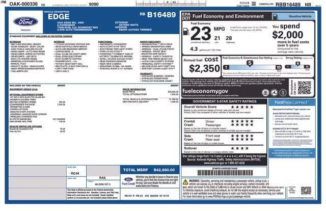 used 2024 Ford Edge car, priced at $29,357