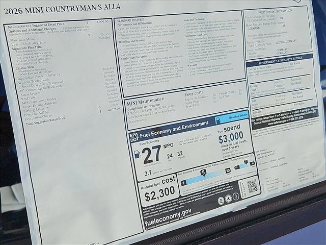new 2026 MINI Countryman car, priced at $40,725