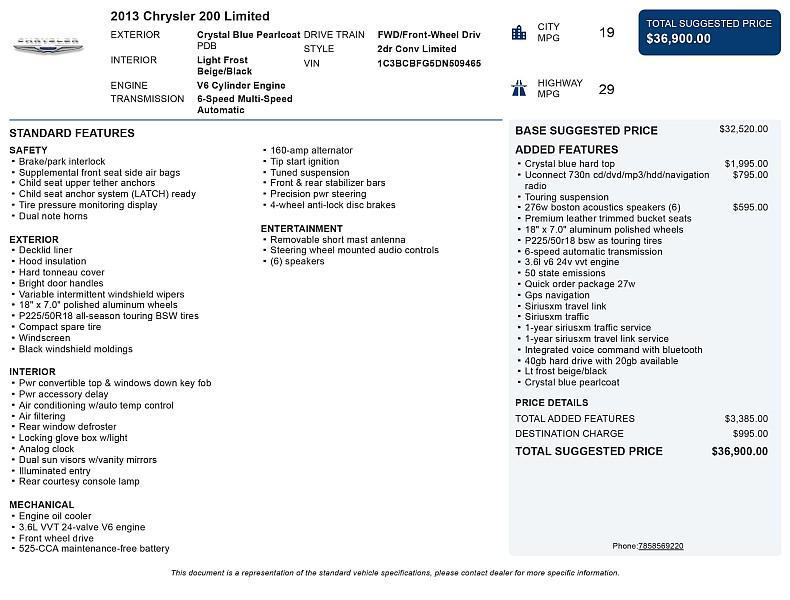 used 2013 Chrysler 200 car, priced at $11,587