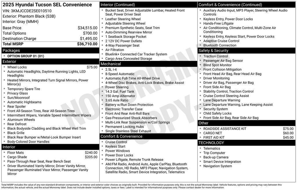 used 2025 Hyundai Tucson car, priced at $29,988