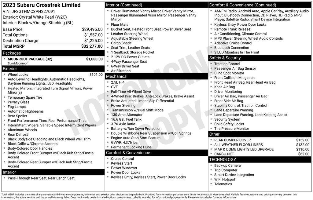 used 2023 Subaru Crosstrek car, priced at $24,388