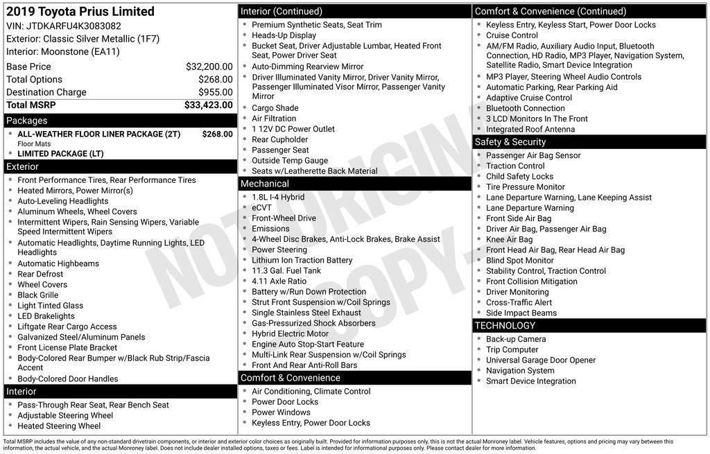used 2019 Toyota Prius car, priced at $18,488
