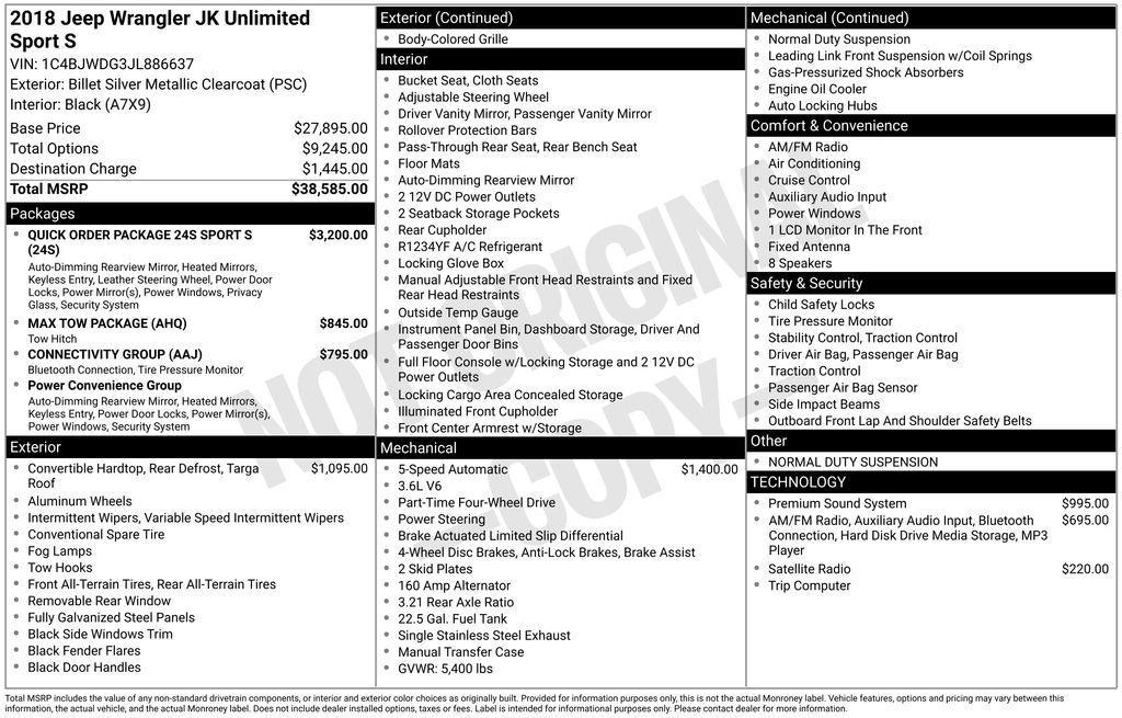 used 2018 Jeep Wrangler JK Unlimited car, priced at $16,988