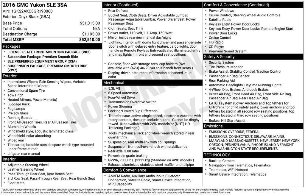 used 2016 GMC Yukon car, priced at $18,295